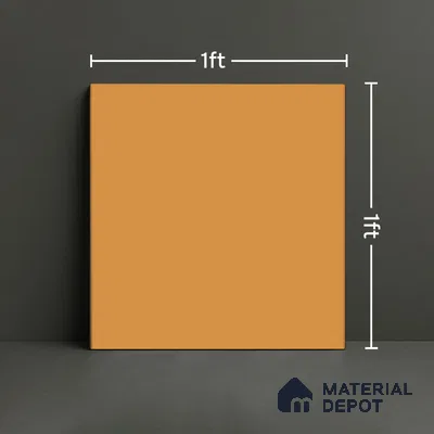 Plain Pastel Wall & Floor Tile TL 04920 M Estilo Retro Plain Orange Ornato 1 ft x 1 ft Ceramic Matte Finish - 9 mm | Suitable for Living Room, Dining, Bedroom, Foyer, Patio (Sample)