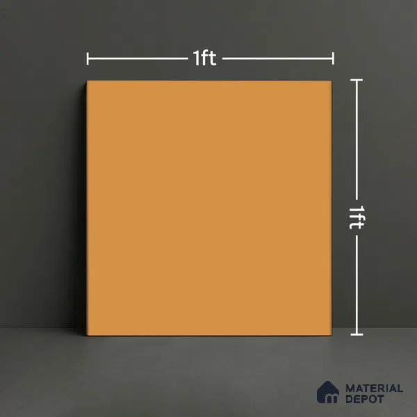 Plain Pastel Wall & Floor Tile TL 04920 M Estilo Retro Plain Orange Ornato 1 ft x 1 ft Ceramic Matte Finish - 9 mm | Suitable for Living Room, Dining, Bedroom, Foyer, Patio (Sample)