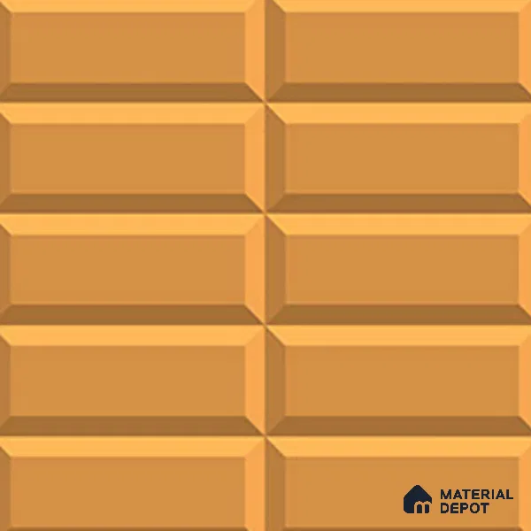 Faux Subway Wall Tile TL 04920 N Estilo Retro Brick Orange Ornato 1 ft x 1 ft Ceramic Matte Finish - 9 mm | Suitable for Highlighter Walls, Foyer, Bathroom, Kitchen Wall & Backsplashes | Please Expect a Slight Variation of Pattern (Sample)