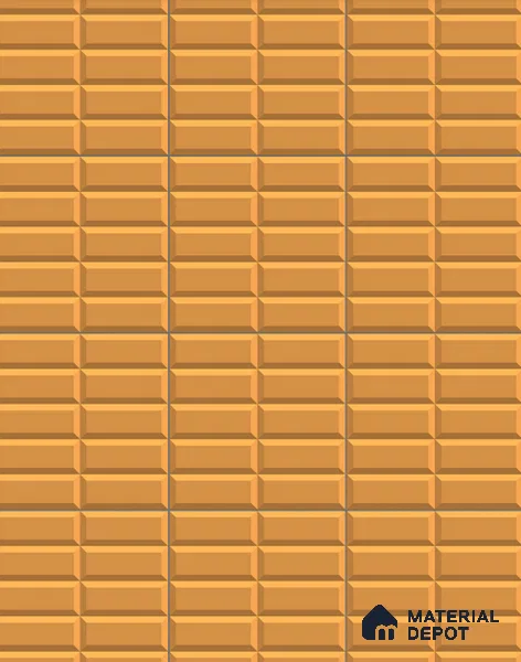 Faux Subway Wall Tile TL 04920 N Estilo Retro Brick Orange Ornato 1 ft x 1 ft Ceramic Matte Finish - 9 mm | Suitable for Highlighter Walls, Foyer, Bathroom, Kitchen Wall & Backsplashes | Please Expect a Slight Variation of Pattern (Sample)