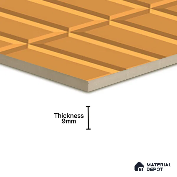 Faux Subway Wall Tile TL 04920 N Estilo Retro Brick Orange Ornato 1 ft x 1 ft Ceramic Matte Finish - 9 mm | Suitable for Highlighter Walls, Foyer, Bathroom, Kitchen Wall & Backsplashes | Please Expect a Slight Variation of Pattern (Sample)