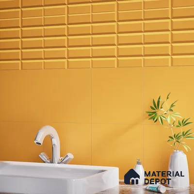Faux Subway Wall Tile TL 04920 N Estilo Retro Brick Orange Ornato 1 ft x 1 ft Ceramic Matte Finish - 9 mm | Suitable for Highlighter Walls, Foyer, Bathroom, Kitchen Wall & Backsplashes | Please Expect a Slight Variation of Pattern (Sample)