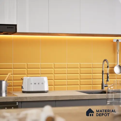 Faux Subway Wall Tile TL 04920 N Estilo Retro Brick Orange Ornato 1 ft x 1 ft Ceramic Matte Finish - 9 mm | Suitable for Highlighter Walls, Foyer, Bathroom, Kitchen Wall & Backsplashes | Please Expect a Slight Variation of Pattern