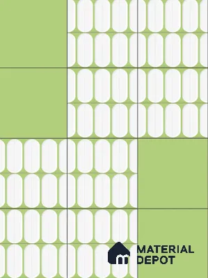 Faux Subway Wall Tile TL 04920 O Estilo Retro Capsule 1 Olive Green 1 ft x 1 ft Ceramic Matte Finish - 9 mm | Suitable for Highlighter Walls, Foyer, Bathroom, Kitchen Wall & Backsplashes | Please Expect a Slight Variation of Pattern (Sample)