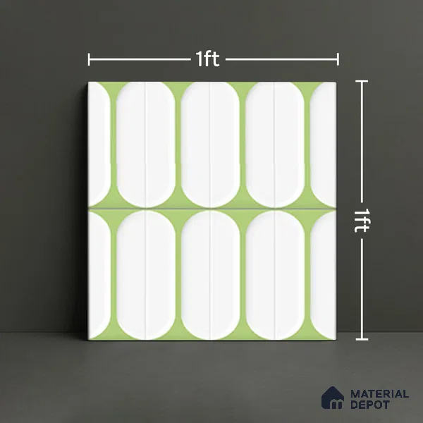 Faux Subway Wall Tile TL 04920 O Estilo Retro Capsule 1 Olive Green 1 ft x 1 ft Ceramic Matte Finish - 9 mm | Suitable for Highlighter Walls, Foyer, Bathroom, Kitchen Wall & Backsplashes | Please Expect a Slight Variation of Pattern (Sample)