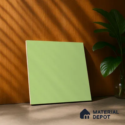 Plain Pastel Wall & Floor Tile TL 04920 P Estilo Retro Plain Olive Green 1 ft x 1 ft Ceramic Matte Finish - 9 mm | Suitable for Living Room, Dining, Bedroom, Foyer, Patio (Sample)