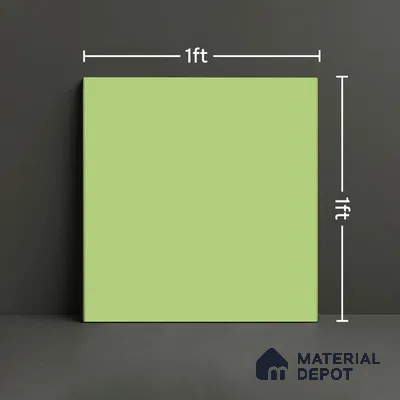 Plain Pastel Wall & Floor Tile TL 04920 P Estilo Retro Plain Olive Green 1 ft x 1 ft Ceramic Matte Finish - 9 mm | Suitable for Living Room, Dining, Bedroom, Foyer, Patio (Sample)