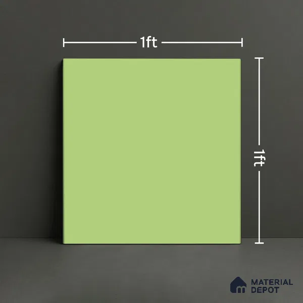 Plain Pastel Wall & Floor Tile TL 04920 P Estilo Retro Plain Olive Green 1 ft x 1 ft Ceramic Matte Finish - 9 mm | Suitable for Living Room, Dining, Bedroom, Foyer, Patio (Sample)