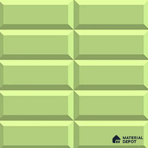 Faux Subway Wall Tile TL 04920 R Estilo Retro Brick Olive Green 1 ft x 1 ft Ceramic Matte Finish - 9 mm | Suitable for Highlighter Walls, Foyer, Bathroom, Kitchen Wall & Backsplashes | Please Expect a Slight Variation of Pattern (Sample)