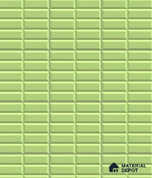 Faux Subway Wall Tile TL 04920 R Estilo Retro Brick Olive Green 1 ft x 1 ft Ceramic Matte Finish - 9 mm | Suitable for Highlighter Walls, Foyer, Bathroom, Kitchen Wall & Backsplashes | Please Expect a Slight Variation of Pattern (Sample)