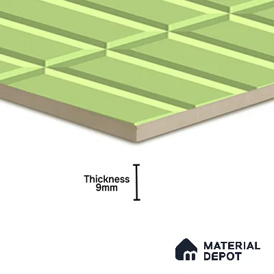 Faux Subway Wall Tile TL 04920 R Estilo Retro Brick Olive Green 1 ft x 1 ft Ceramic Matte Finish - 9 mm | Suitable for Highlighter Walls, Foyer, Bathroom, Kitchen Wall & Backsplashes | Please Expect a Slight Variation of Pattern (Sample)
