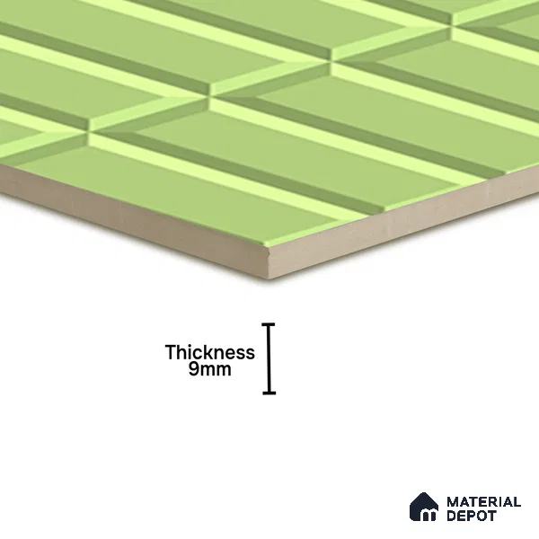 Faux Subway Wall Tile TL 04920 R Estilo Retro Brick Olive Green 1 ft x 1 ft Ceramic Matte Finish - 9 mm | Suitable for Highlighter Walls, Foyer, Bathroom, Kitchen Wall & Backsplashes | Please Expect a Slight Variation of Pattern (Sample)