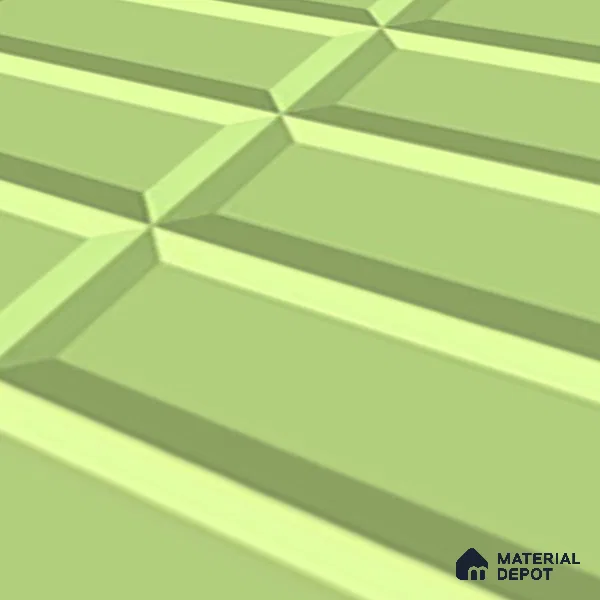 Faux Subway Wall Tile TL 04920 R Estilo Retro Brick Olive Green 1 ft x 1 ft Ceramic Matte Finish - 9 mm | Suitable for Highlighter Walls, Foyer, Bathroom, Kitchen Wall & Backsplashes | Please Expect a Slight Variation of Pattern (Sample)