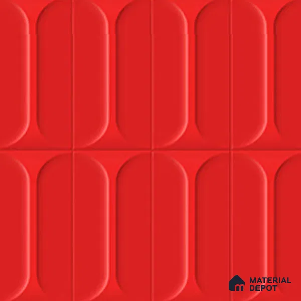 Faux Subway Wall Tile TL 04920 T Estilo Retro Capsule 1 Selenium Red 1 ft x 1 ft Ceramic Matte Finish - 9 mm | Suitable for Highlighter Walls, Foyer, Bathroom, Kitchen Wall & Backsplashes | Please Expect a Slight Variation of Pattern (Sample)