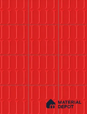 Faux Subway Wall Tile TL 04920 T Estilo Retro Capsule 1 Selenium Red 1 ft x 1 ft Ceramic Matte Finish - 9 mm | Suitable for Highlighter Walls, Foyer, Bathroom, Kitchen Wall & Backsplashes | Please Expect a Slight Variation of Pattern (Sample)