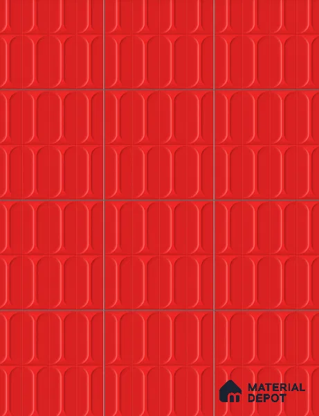 Faux Subway Wall Tile TL 04920 T Estilo Retro Capsule 1 Selenium Red 1 ft x 1 ft Ceramic Matte Finish - 9 mm | Suitable for Highlighter Walls, Foyer, Bathroom, Kitchen Wall & Backsplashes | Please Expect a Slight Variation of Pattern (Sample)