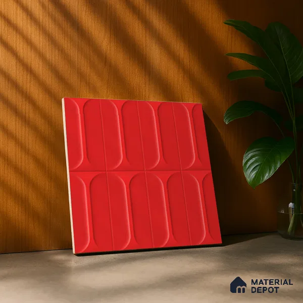 Faux Subway Wall Tile TL 04920 T Estilo Retro Capsule 1 Selenium Red 1 ft x 1 ft Ceramic Matte Finish - 9 mm | Suitable for Highlighter Walls, Foyer, Bathroom, Kitchen Wall & Backsplashes | Please Expect a Slight Variation of Pattern (Sample)