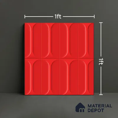 Faux Subway Wall Tile TL 04920 T Estilo Retro Capsule 1 Selenium Red 1 ft x 1 ft Ceramic Matte Finish - 9 mm | Suitable for Highlighter Walls, Foyer, Bathroom, Kitchen Wall & Backsplashes | Please Expect a Slight Variation of Pattern (Sample)
