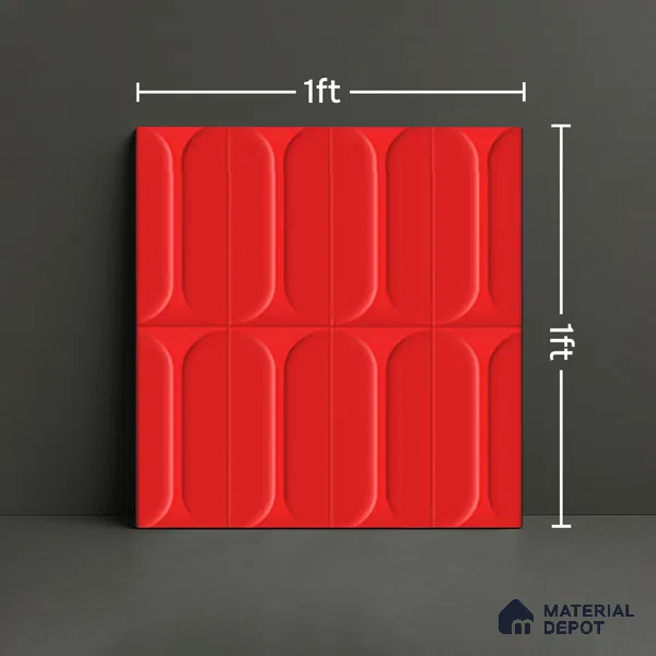 Faux Subway Wall Tile TL 04920 T Estilo Retro Capsule 1 Selenium Red 1 ft x 1 ft Ceramic Matte Finish - 9 mm | Suitable for Highlighter Walls, Foyer, Bathroom, Kitchen Wall & Backsplashes | Please Expect a Slight Variation of Pattern (Sample)