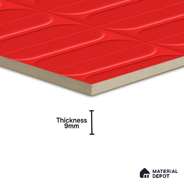 Faux Subway Wall Tile TL 04920 T Estilo Retro Capsule 1 Selenium Red 1 ft x 1 ft Ceramic Matte Finish - 9 mm | Suitable for Highlighter Walls, Foyer, Bathroom, Kitchen Wall & Backsplashes | Please Expect a Slight Variation of Pattern (Sample)