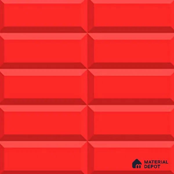 Faux Subway Wall Tile TL 04920 U Estilo Retro Brick Selenium Red 1 ft x 1 ft Ceramic Matte Finish - 9 mm | Suitable for Highlighter Walls, Foyer, Bathroom, Kitchen Wall & Backsplashes | Please Expect a Slight Variation of Pattern (Sample)