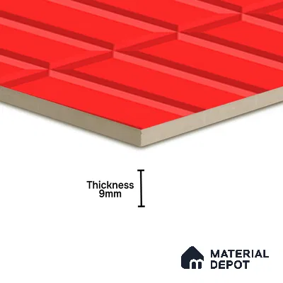 Faux Subway Wall Tile TL 04920 U Estilo Retro Brick Selenium Red 1 ft x 1 ft Ceramic Matte Finish - 9 mm | Suitable for Highlighter Walls, Foyer, Bathroom, Kitchen Wall & Backsplashes | Please Expect a Slight Variation of Pattern (Sample)