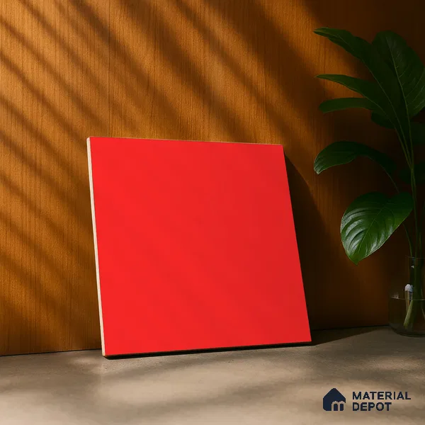 Plain Pastel Wall & Floor Tile TL 04920 V Estilo Retro Plain Selenium Red 1 ft x 1 ft Ceramic Matte Finish - 9 mm | Suitable for Living Room, Dining, Bedroom, Foyer, Patio