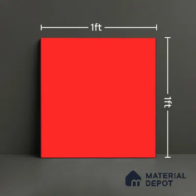 Plain Pastel Wall & Floor Tile TL 04920 V Estilo Retro Plain Selenium Red 1 ft x 1 ft Ceramic Matte Finish - 9 mm | Suitable for Living Room, Dining, Bedroom, Foyer, Patio