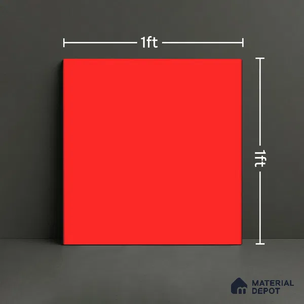 Plain Pastel Wall & Floor Tile TL 04920 V Estilo Retro Plain Selenium Red 1 ft x 1 ft Ceramic Matte Finish - 9 mm | Suitable for Living Room, Dining, Bedroom, Foyer, Patio