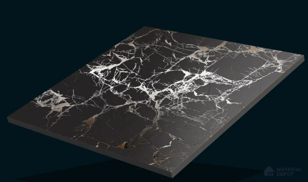 TL 02263 Shadow Black 2 ft x 2 ft Matte Finish Carving Vitrified Floor & Wall Tile - 9.5 mm