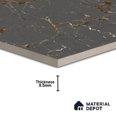 TL 02263 Shadow Black 2 ft x 2 ft Matte Finish Carving Vitrified Floor & Wall Tile - 9.5 mm