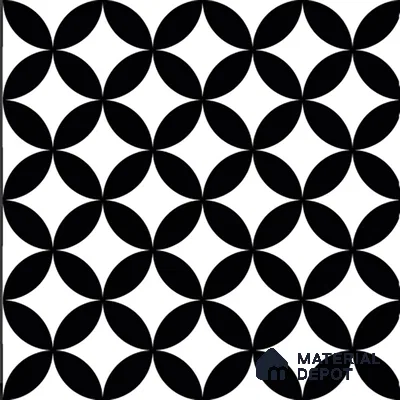 Moroccan Wall & Floor Tile TL 01444 Snow Monochrome 2 ft x 2 ft Matte Finish Vitrified Tile - 9 mm | Suitable For Balcony, Bathroom, Foyer | Please Expect a Slight Variation of Pattern