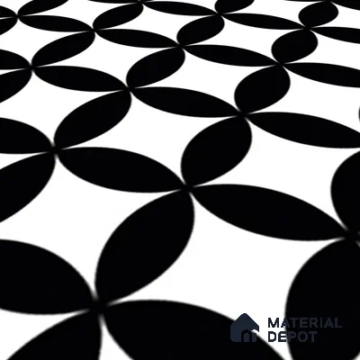 Moroccan Wall & Floor Tile TL 01444 Snow Monochrome 2 ft x 2 ft Matte Finish Vitrified Tile - 9 mm | Suitable For Balcony, Bathroom, Foyer | Please Expect a Slight Variation of Pattern