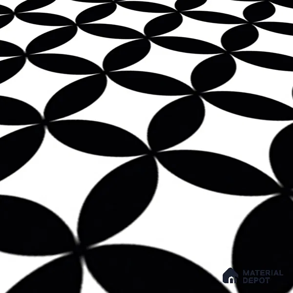 Moroccan Wall & Floor Tile TL 01444 Snow Monochrome 2 ft x 2 ft Matte Finish Vitrified Tile - 9 mm | Suitable For Balcony, Bathroom, Foyer | Please Expect a Slight Variation of Pattern