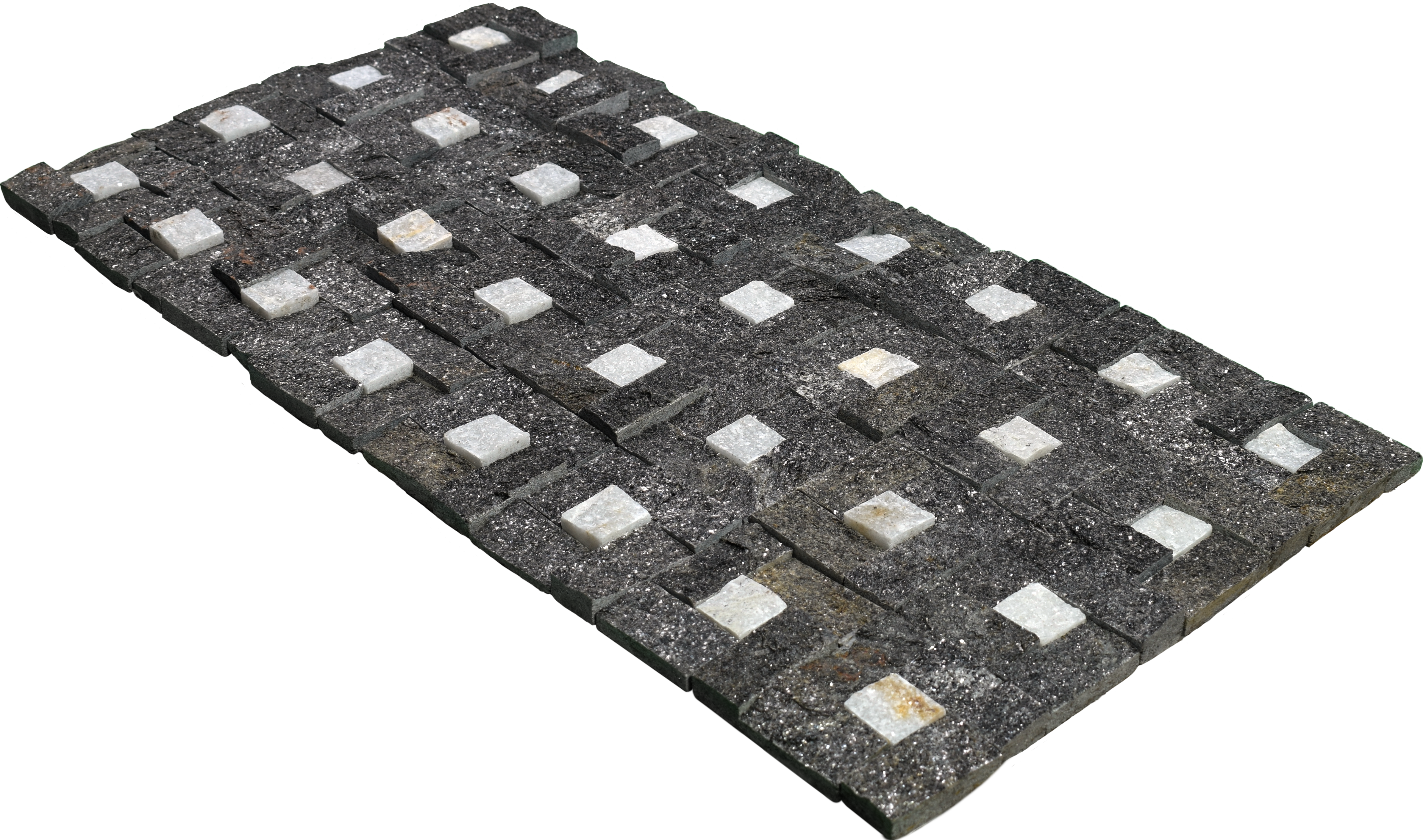 WL 00084 Black & White 300 x 300 mm Natural Stone Wall Cladding | Stone is a Natural Product, Please Expect Variation in Shades