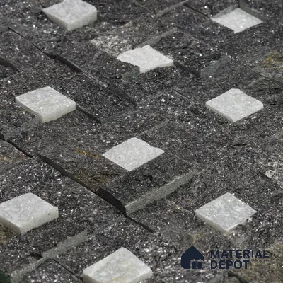 WL 00084 Black & White 300 x 300 mm Natural Stone Wall Cladding |  Stone is a Natural Product, Please Expect Variation in Shades