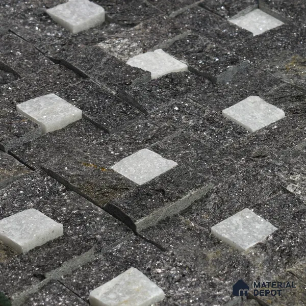WL 00084 Black & White 300 x 300 mm Natural Stone Wall Cladding | Stone is a Natural Product, Please Expect Variation in Shades