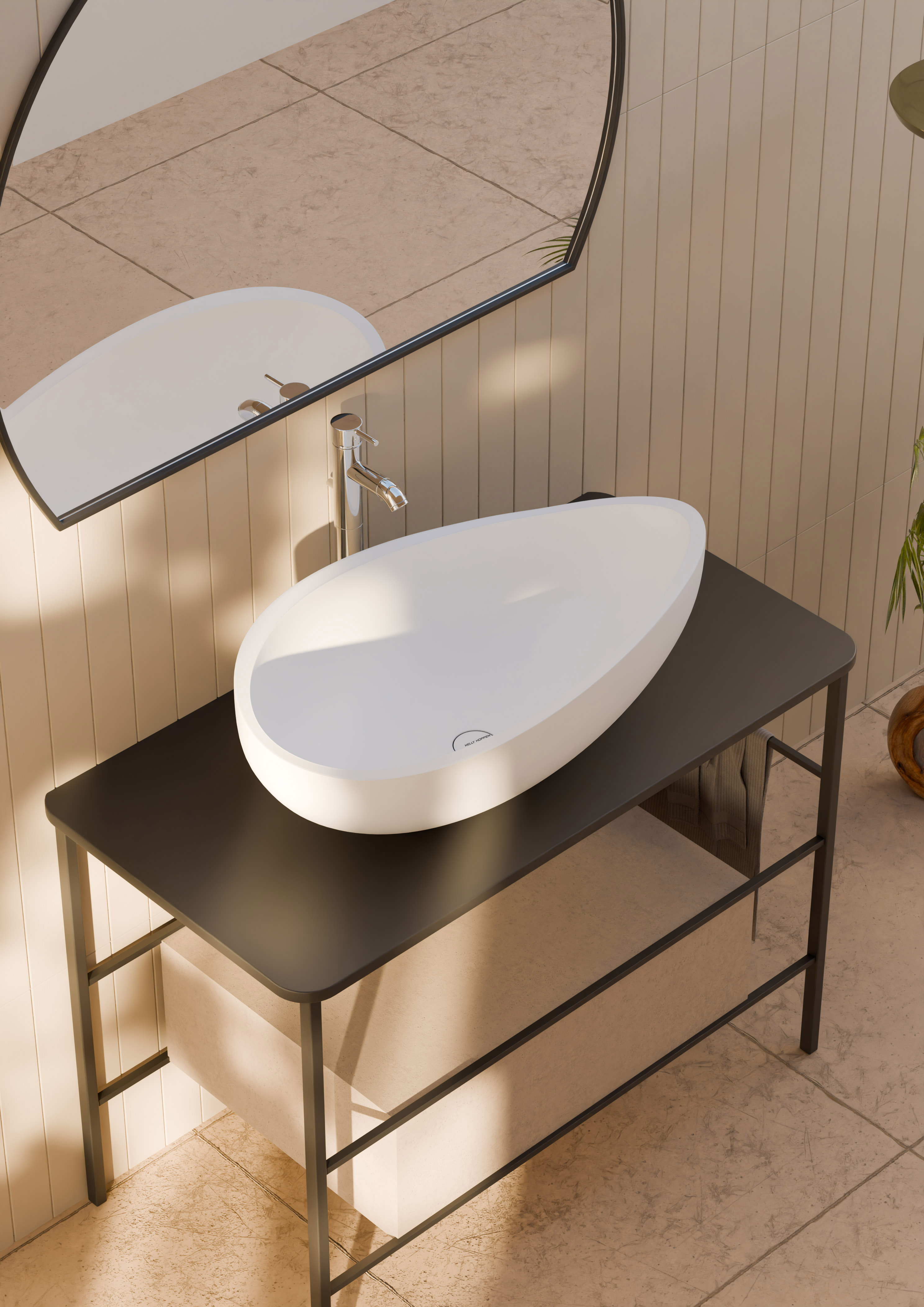 Blackpool Solid White Translucent Basin BS 00227 590 x 370 mm Artificial Stone Acrylic Body Stain Free Designer Basin - 220 mm | Suitable For Bathroom, Vanity & Utility Areas