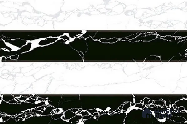 TL 01902 B Black & White Highlighter 18 x 12 inch Glossy Finish Ceramic Wall Tile - 6 mm