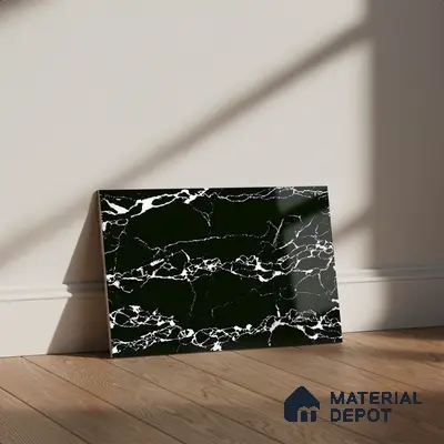 TL 01902 C Black Dark 18 x 12 inch Glossy Finish Ceramic Wall Tile - 6 mm
