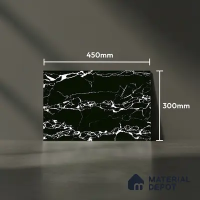 TL 01902 C Black Dark 18 x 12 inch Glossy Finish Ceramic Wall Tile - 6 mm