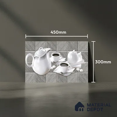 TL 01943 B Ash Grey & White Highlighter 1 18 x 12 inch Glossy Finish Ceramic Wall Tile - 6 mm