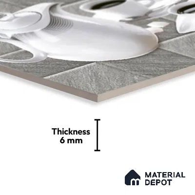 TL 01943 B Ash Grey & White Highlighter 1 18 x 12 inch Glossy Finish Ceramic Wall Tile - 6 mm