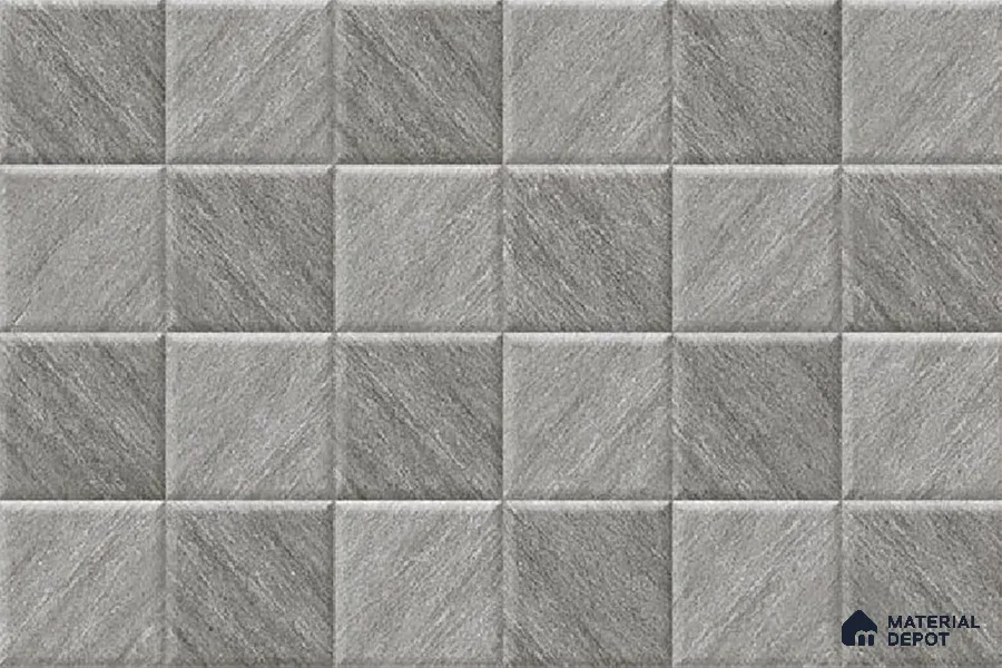TL 01943 D Porpoise Grey Dark 18 x 12 inch Glossy Finish Ceramic Wall Tile - 6 mm