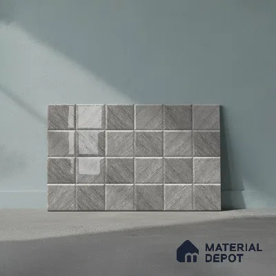 TL 01943 D Porpoise Grey Dark 18 x 12 inch Glossy Finish Ceramic Wall Tile - 6 mm