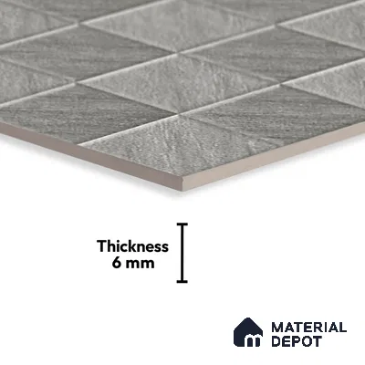 TL 01943 D Porpoise Grey Dark 18 x 12 inch Glossy Finish Ceramic Wall Tile - 6 mm