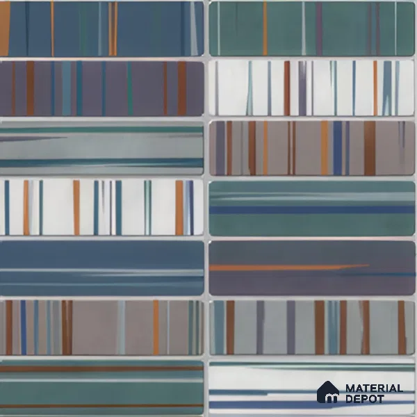 Faux Subway Wall Tile TL 04392 F Blash Fibre Blue 1 ft x 1 ft Matte Finish Ceramic Tile - 9 mm | Suitable For Kitchen, Bathroom, Dining Area | Please Expect a Slight Variation of Pattern