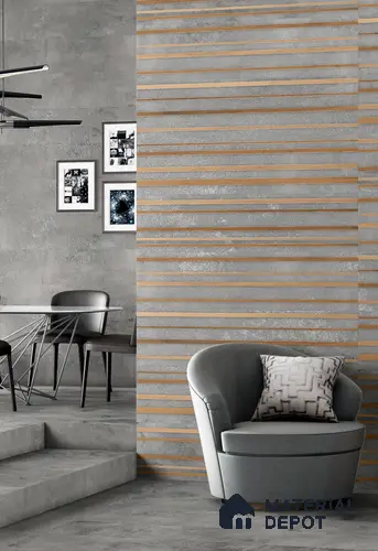 TL 01205 B Blend Grey Deco 1200x300 mm GVT Carving Matte Finish Abstract Look Tile - 9 mm