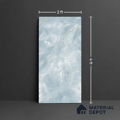 TL 00634 Blue 2 ft x 4 ft Glossy Finish Endless Vitrified Floor & Wall Tile - 9 mm