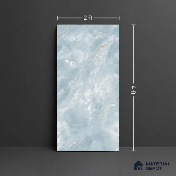 TL 00634 Blue 2 ft x 4 ft Glossy Finish Endless Vitrified Floor & Wall Tile - 9 mm